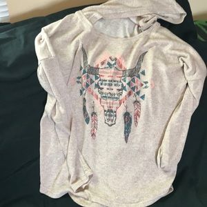 Skull head hooded pullover